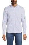 Lands' End Traditional Fit Long Sleeve Travel Kit Shirt In Blue