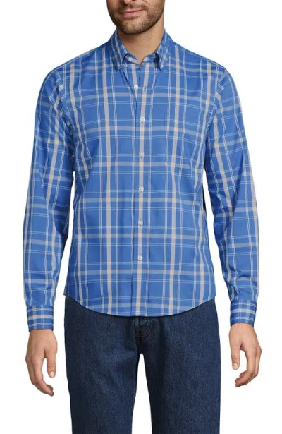 LANDS' END LANDS' END TRADITIONAL FIT LONG SLEEVE TRAVEL KIT SHIRT