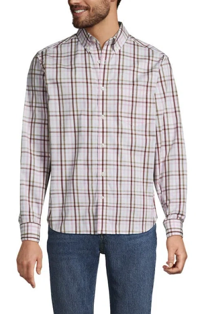 Lands' End Traditional Fit Long Sleeve Travel Kit Shirt In Multi