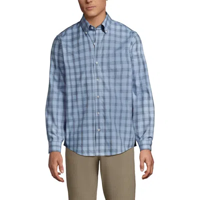 Lands' End Traditional Fit No Iron Twill Shirt In Blue