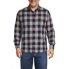 Lands' End Traditional Fit No Iron Twill Shirt In Deep Sea Navy Windowpane