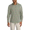Lands' End Traditional Fit No Iron Twill Shirt In Fresh Evergreen/green Plaid