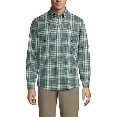 Lands' End Traditional Fit No Iron Twill Shirt In Green