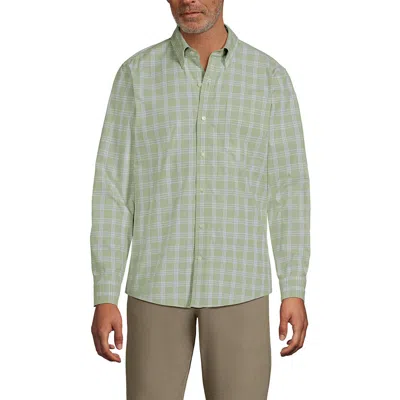 Lands' End Traditional Fit No Iron Twill Shirt In Green