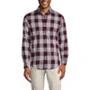 Lands' End Traditional Fit No Iron Twill Shirt In Royal Burgundy/navy Plaid