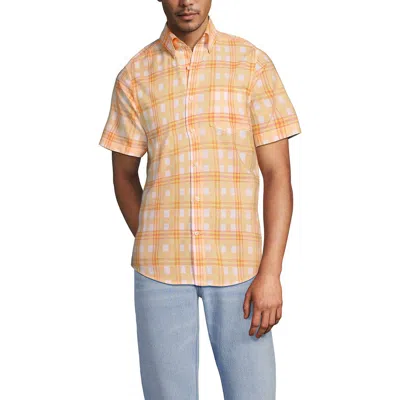 Lands' End Traditional Fit Short Sleeve Madras Shirt In Multi
