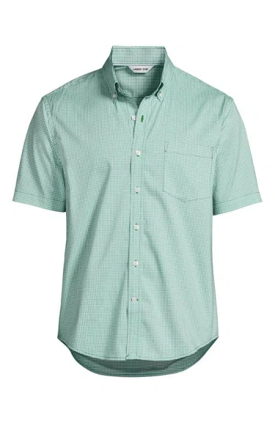 Lands' End Traditional Fit Short Sleeve Travel Kit Shirt In Blue