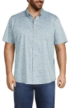Lands' End Traditional Fit Short Sleeve Travel Kit Shirt In Blue