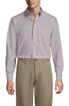 Lands' End Traditional Fit Solid No Iron Supima Pinpoint Buttondown Collar Dress Shirt In Animal Print