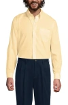 Lands' End Traditional Fit Solid No Iron Supima Pinpoint Buttondown Collar Dress Shirt In White