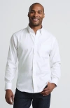 Lands' End Traditional Fit Solid No Iron Supima Pinpoint Buttondown Collar Dress Shirt In White