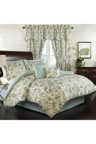 Lands' End Traditions By Waverly Felicite 6 Piece Floral Print Comforter Bedding Set In Green