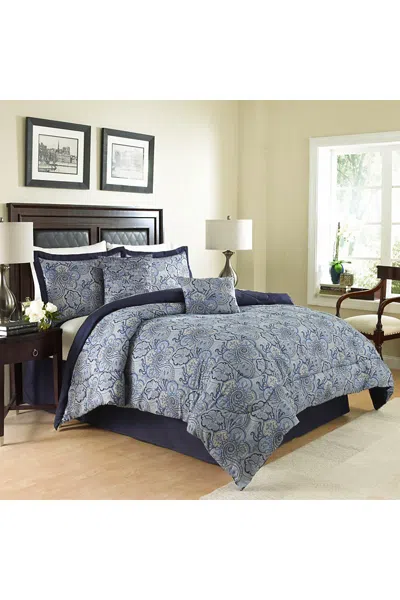 Lands' End Traditions By Waverly Paddock Shawl Print Comforter Bedding Set In Blue