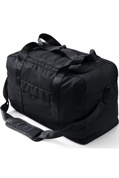 Lands' End Travel Carry On Nylon Expandable Duffle In Black