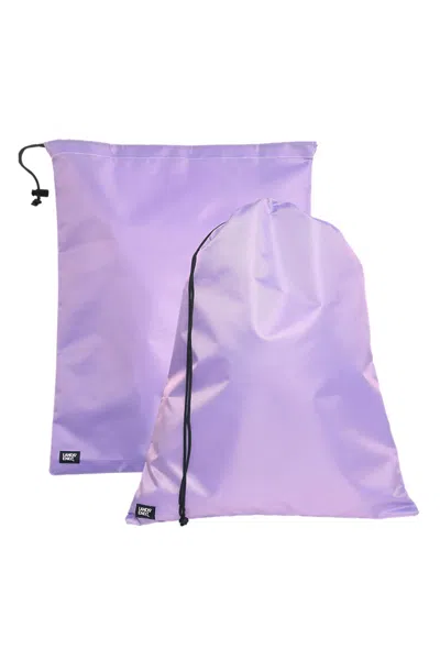 Lands' End Travel Laundry Bags- Set Of 2 In Purple