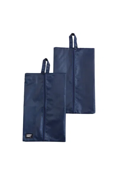 Lands' End Travel Shoe Bags- Set Of 2 In Blue