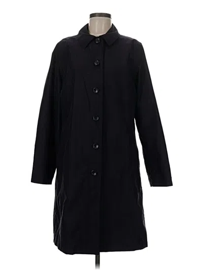 Pre-owned Lands' End Trenchcoat In Black