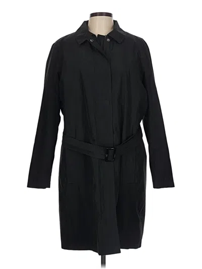 Pre-owned Lands' End Trenchcoat In Black