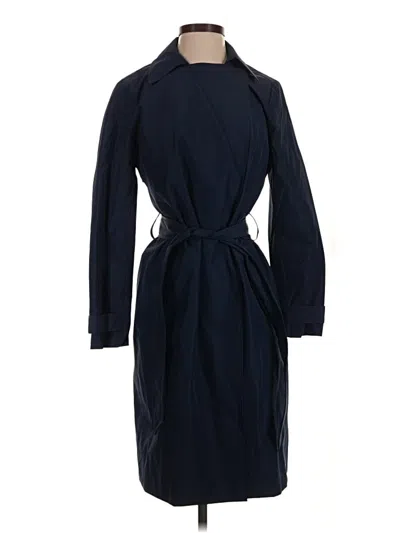 Pre-owned Lands' End Trenchcoat In Blue