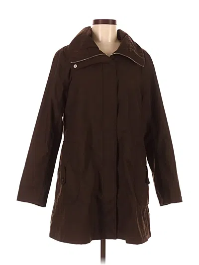 Pre-owned Lands' End Trenchcoat In Brown
