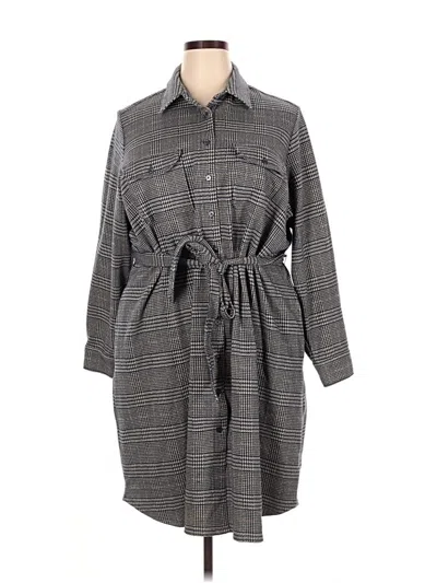 Pre-owned Lands' End Trenchcoat In Gray