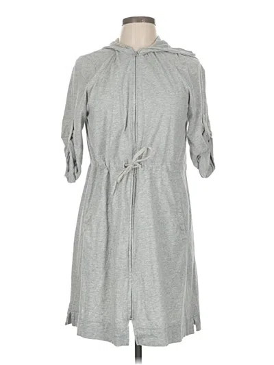 Pre-owned Lands' End Trenchcoat In Gray