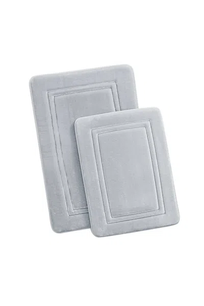 Lands' End Truly Calm Heiq Antimicrobial Memory Foam Bath Rugs- Set Of 2 In Gray