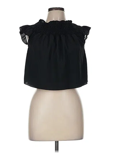 Pre-owned Lands' End Tube Top Black Ruffles Neckline Tops