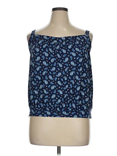 Pre-owned Lands' End Tube Top Blue Strapless Neckline Tops