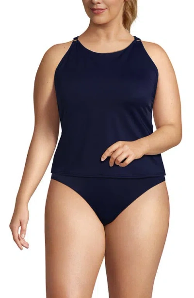 Lands' End Tugless High Neck Strappy Back Tankini Swimsuit Top
