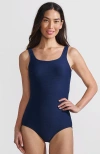 Lands' End Tugless One Piece Swimsuit In Blue