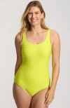 Lands' End Tugless One Piece Swimsuit In Green