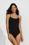 Lands' End D-cup Tugless Quickdry Adjustable Strappy Back Tankini Top