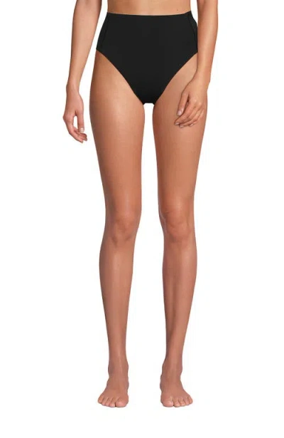 Lands' End Tugless Quickdry High Waisted High Leg Bikini Bottoms In Animal Print