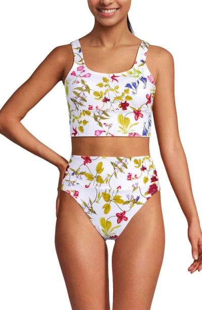 Lands' End Tugless Tankini Top And High Waisted Bottom Swimsuit Set