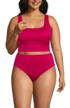 Lands' End Tugless Tankini Top And High Waisted Bottom Swimsuit Set