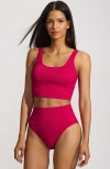 Lands' End Tugless Tankini Top And High Waisted Bottom Swimsuit Set