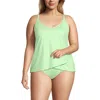Lands' End Tulip Hem Tankini Top In Icy Mint Green