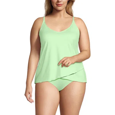 Lands' End Tulip Hem Tankini Top In Icy Mint Green