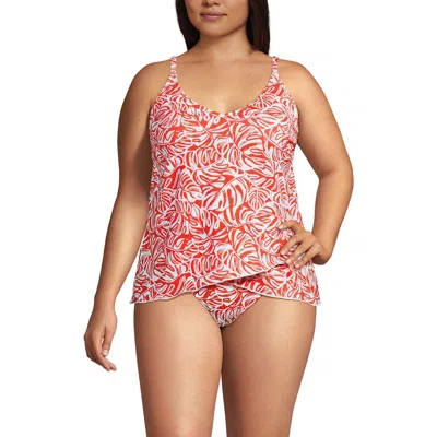 Lands' End Tulip Hem Tankini Top In Pink