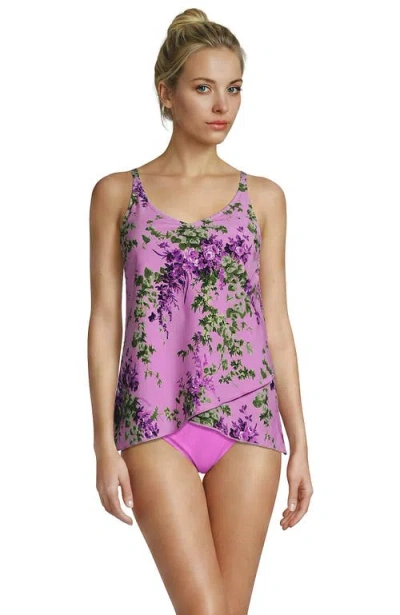 Lands' End Tulip Hem Tankini Top In Multi