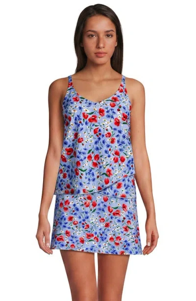 Lands' End Tulip Hem Tankini Top In Multi