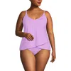 Lands' End Tulip Hem Tankini Top In Wild Lilac