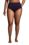Lands' End Plus Size Tummy Control High Waisted Bikini Swim Bottoms In Blackberry