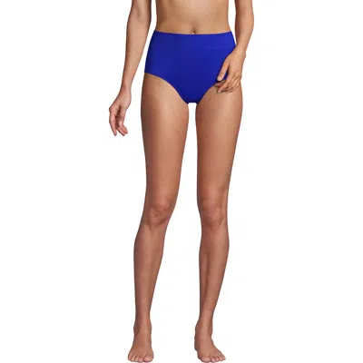 Lands' End Tummy Control High Waisted Bikini Bottoms In Electric Blue