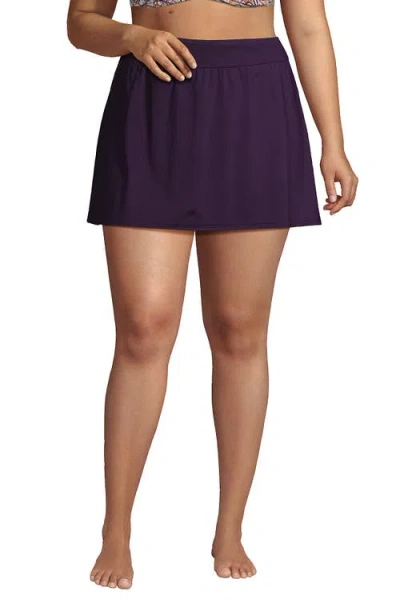 Lands' End Tummy Control Skirt Swim Bottoms In Blackberry