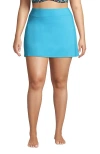 Lands' End Tummy Control Skirt Swim Bottoms In Turquoise