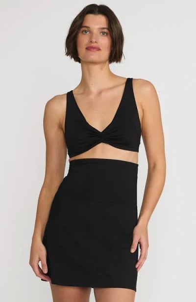 Lands' End Tummy Control Ultra High Waisted Modest Swim Skirt Swim Bottoms In Black