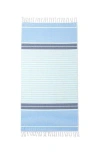 Lands' End Turkish Cotton Beach Towel In Light Blue Radiance Stripe