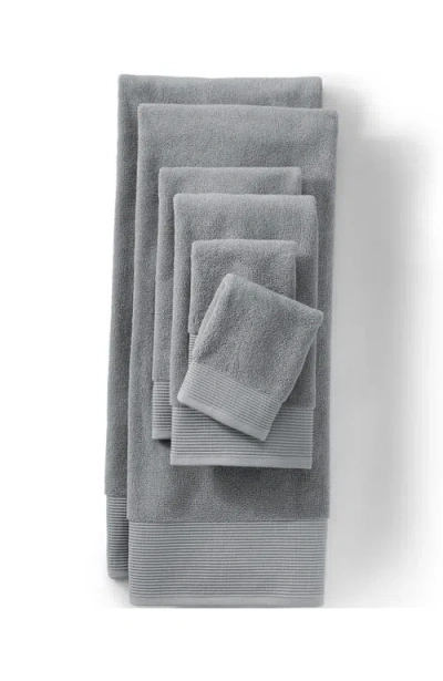 Lands' End Turkish Luxe 2-piece Washcloth Set In Gray